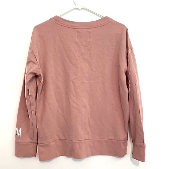 VICTORIA SPORT VICTORIA'S SECRET Blush Light Pink Spellout Crewneck Sweatshirt - Picture 9 of 12